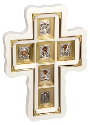 Wandkreuz aus Naturholz, weiß, 38x27 cm, Hausaltar