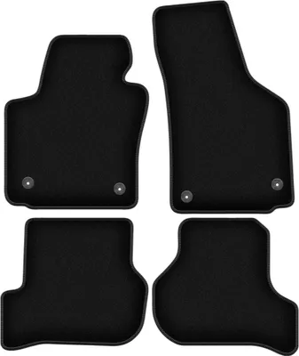 Zdjęcie produktu dla Dywaniki welurowe do Seat Leon II hatchback (2005-2012) - czarne dywaniki samochodowe BASIC komplet (4 szt.)