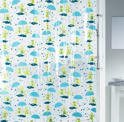Produktbild von Spirella Anti-Schimmel Duschvorhang "Pondy" Anti-Bakteriell, waschbar, wasserdicht PVC 180x200cm