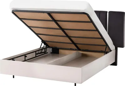 Produktbild von Doppelbett Granitur Schlafzimmer Weiß Bettrahmen Set 3tlg Nachttische