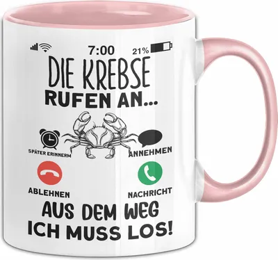 Produktbild von Krebse Liebhaber Tasse Geschenk Die Krebse Rufen An Geschenkidee Becher (Rosa)