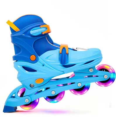 Produktbild von Suotu Inline Skates Blau – Inliner Kinder mit 4-fach verstellbarer Größe & LED-Rädern | Kinder-Rollschuhe mit ABEC-9 Kugellagern | Roller-Skates mit Schnallenverschluss