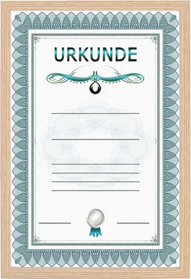 A framed certificate or diploma with decorative borders and text.