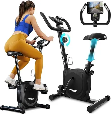 Zdjęcie produktu dla Rower stacjonarny RIZE, do 120 kg, cichy, 10 poziomów oporu | TX-350MB, rower stacjonarny, czujniki tętna, wyjątkowo cichy system hamowania magnetycznego, 5 ustawień wysokości siodełka, czarny / granatowy