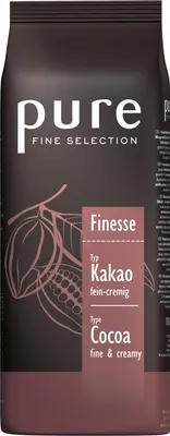 A product package for PURE Fine Selection Finesse cocoa.