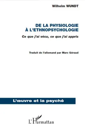 Produktbild von De la physiologie à l'ethnopsychologie