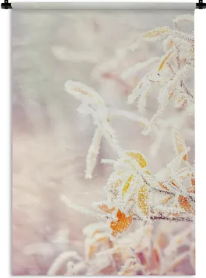 Produktbild von MuchoWow® Wandteppich Wandbehang Winter - Äste - Schnee - Natur 90x135 cm Tapisserie Dekoration Wandtuch - Baumwolle - Wandskulptur