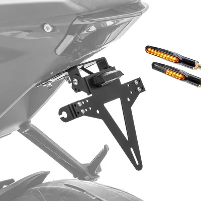 Immagine prodotto di Set portatarga + 2x indicatori di direzione a LED per Kawasaki Ninja 650 / 400 /