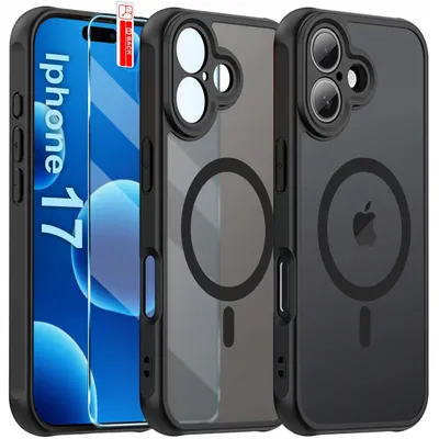 Immagine prodotto di Custodia magnetica nera opaca per iPhone 17 | per MagSafe DURABLE + vetro 9H