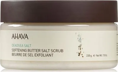 Zdjęcie produktu dla AHAVA Peeling solny z Morza Martwego - Wygładzający i orzeźwiający | Naturalny peeling | Peeling do twarzy | Peeling do ciała dla kobiet i mężczyzn - 220g