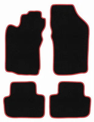 Obrázok produktu pre Velúrové autokoberce pre: Alfa Romeo GT 2003-2010 (kupé) – sada 4 ks, čierno-červené, na mieru – Wielganizator CARLUX