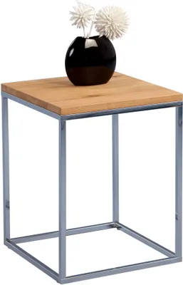 Produktbild von Beistelltisch Ralf in braun - Wildeiche masiv, Metall - 40 x 40 x 52 cm