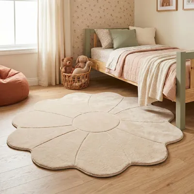 Zdjęcie produktu dla Volero - Dywanik dziecięcy z możliwością prania - Coco Flower Beige - Ø 80 cm