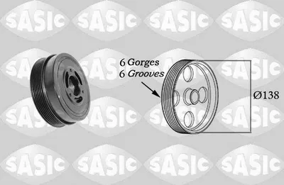 Produktbild von SASIC 2156082 Riemenscheibe Kurbelwelle für MINI Schrägheck (R50, R53) 138mm