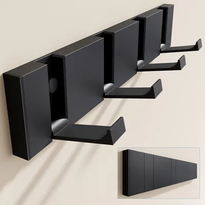 Produktbild von doporro Garderobenhaken Wand Moderne Wandgarderoben aus Aluminium Garderobenleiste klappbar kleiderhaken mit 4 Beweglichen Haken Wandhaken Schwarz
