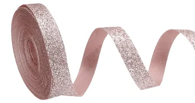 Productafbeelding van Metallic Glitter Lint - 10 mm x 9 m - Voor decoratie en knutselprojecten - Koraalroze