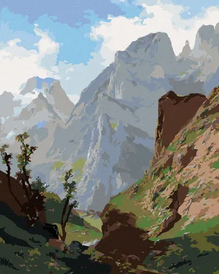 Produktbild von Zuty - Malen nach Zahlen - BERGE VON EUROPA (CARLOS DE HAES), 40x50 cm, ohne Keilrahmen