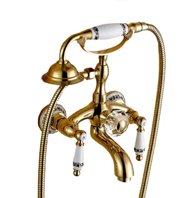 Produktbild von LAUFERI HELLONE goldener Badewannenhahn zur Wandmontage