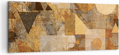 Produktbild von Bild auf Leinwand - Leinwandbild - Einteilig - Abstraktion Figuren Geometrisch - 120x50cm - Wand Bild - Wanddeko - Wandbilder - Leinwanddruck - Bilder - Wanddekoration - Leinwand bilder AB120x50-4387