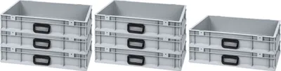 Produktbild von SuperSparSet 8x Eurobox NextGen Portable Uno Germany | HxBxT 12x40x60cm | 23 Liter | Eurobehälter, Transportbox, Transportbehälter, Stapelbehälter