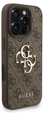 Image de Etui Guess 4G Strap Classic Logo Na Iphone 16 Pro - Brązowe