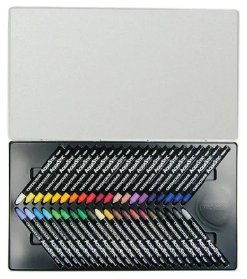 Produktbild von Cretacolor Aquarell Öl Pastellkreide Set - 40 Farben im Metallkasten
