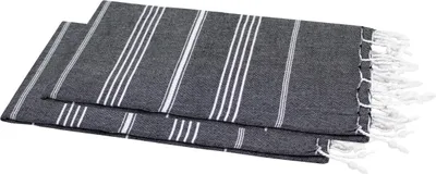 Produktbild von Hamamtuch Set 100x180 cm | 2 Stück | Sultan Style schwarz