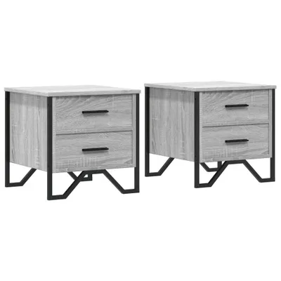 Produktbild von Nachttische 2 Stk. Grau Sonoma 40x41x40 cm Holzwerkstoff