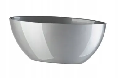 Produktbild von KADAX Blumentopf "Ptuj", ovaler Übertopf, Pflanztopf aus Kunststoff, Blumenübertopf, 30 cm, Silber