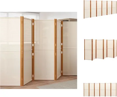 Obrázek produktu pro vidaXL 6dílný dělič místností krémově bílý 420x180 cm - Dělič místností