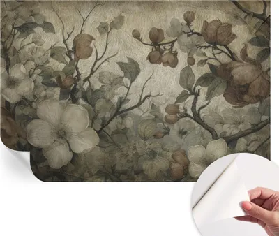 Produktbild von Selbstklebende Wandtapete - Dekorative Tapete für Wohnzimmer - Klebefolie für Wandbilder - Tapetenfolie für Wanddekoration - 104x70 cm - Blumenschönheit