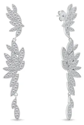 Immagine prodotto di Orecchini lunghi in argento con zirconi EA1135W