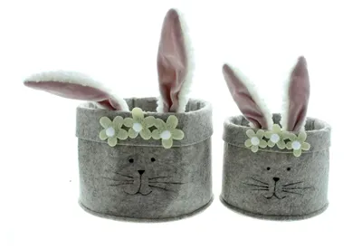 Produktbild von Osternest Häschen im 2er Set, ideal für die Ostergeschenke, Vielseitig anwendbar,Ø 15 x 21 cm Ø 19 x 27 cm