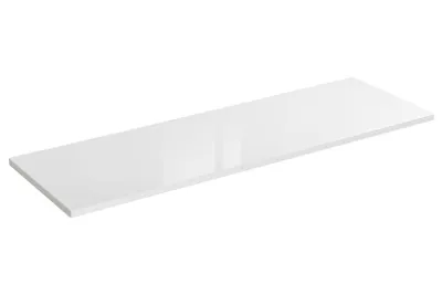 Produktbild von Badezimmer-Waschtischplatte 140 Cm, Weiß Glänzend, Mdf, Für Aufsatzwaschbecken