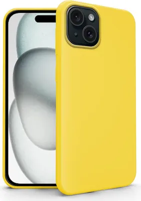Zdjęcie produktu dla Etui iPhone 15 Plus żółte matowe smukłe silikon TPU odporne