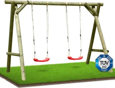 Produktbild von Schaukelgestell Schaukelgerüst  für Kinder Holz KDI Classic : Typ 1.2 Doppelschaukel Modell: Typ 1.2 Doppelschaukel