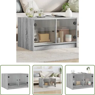 Produktbild von The Living Store Couchtisch mit Glastüren Grau Sonoma 68x50x42 cm