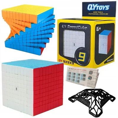 Produktbild von QiYi 9x9x9 SpeedCube Logikwürfel mit Algorithmen und Ständer