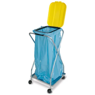 Produktbild von BRB Müllsackständer mit Rollen, für 70-120L Säcke (gelb, einfach)