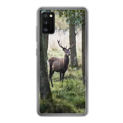 Produktbild von MuchoWow® Handyhülle Schutzhülle Hülle für Samsung Galaxy A41 Hirsche - Bäume - Gras Silikon Softcase Handy Hülle - Mobiltelefon