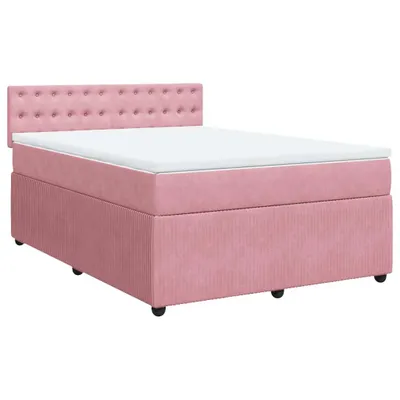 Produktbild von Boxspringbett mit Matratze Rosa 140x200 cm Samt