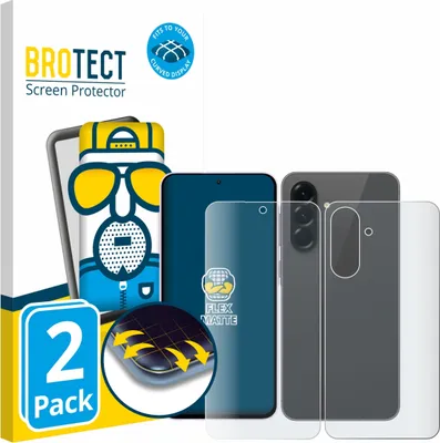 Produktbild von 2x BROTECT Fullscreen Schutzfolie für Samsung Galaxy A56 5G Enterprise Edition (Display+Rückseite) Displayschutz Folie Fullcover Matt Entspiegelungsfolie