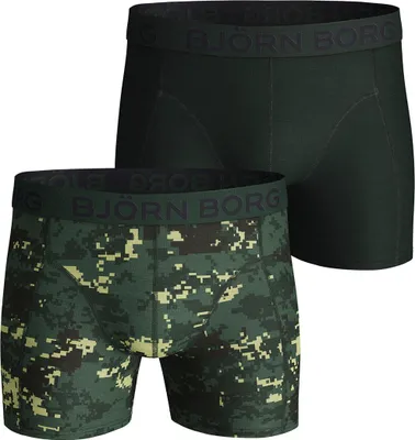 Produktbild von Björn Borg - Herren - Boxershorts Aus Baumwoll-Stretch, 2er-Pack - Bunt/Grün - Gr. M