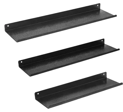 Imagen del producto de Estantes de pared metálicos, juego de 3 unidades, de 30/35/40 cm, estantes flotantes con gran capacidad de almacenamiento, ideales para exhibir en salones, cocinas, dormitorios y oficinas