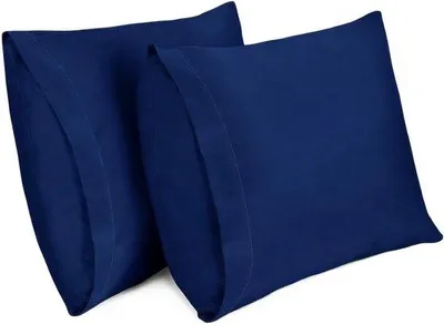 Produktbild von Famanu Kissenbezüge 2er Set – 100% Baumwolle, atmungsaktiv, 60 x 60 cm, dunkelblau