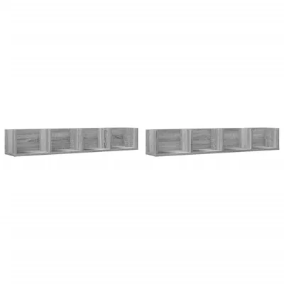 Two sets of wall-mounted shelves are shown against a white background.