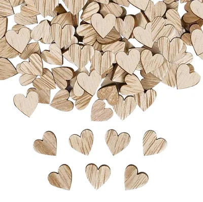 200 Holzherzen, Herzdeko, Tischdeko, Hochzeit, Taufe, Basteln