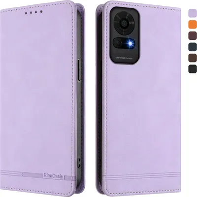 Image de Etui pour TCL 50 LE, étui rétro en cuirPolyuréthaneavec support et fentes pour cartes Violet