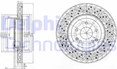 Produktbild von 2x DELPHI Bremsscheibe BG3985C passend für MERCEDES-BENZ CLK (C209) SLK (R171)