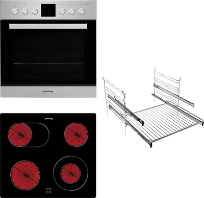 Produktbild von Privileg SET PV520 IN, 4 Zone(n), Glaskeramik, Schwarz, 56 cm, 49 cm, 4,6 cm